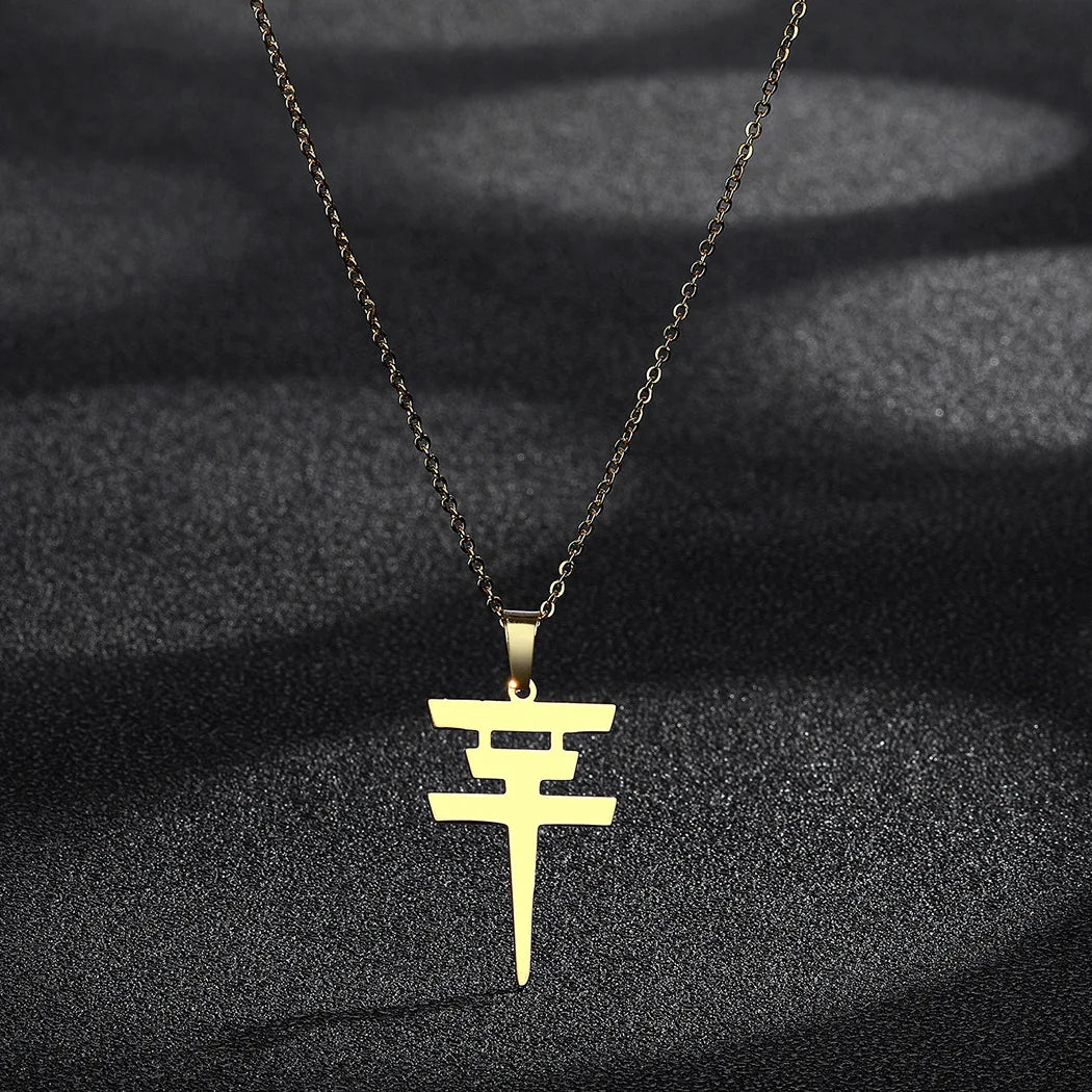 Collar con colgante de Tokio Hotel para hombre y mujer, collar Kpop, gargantilla de acero inoxidable, joyería de moda coreana