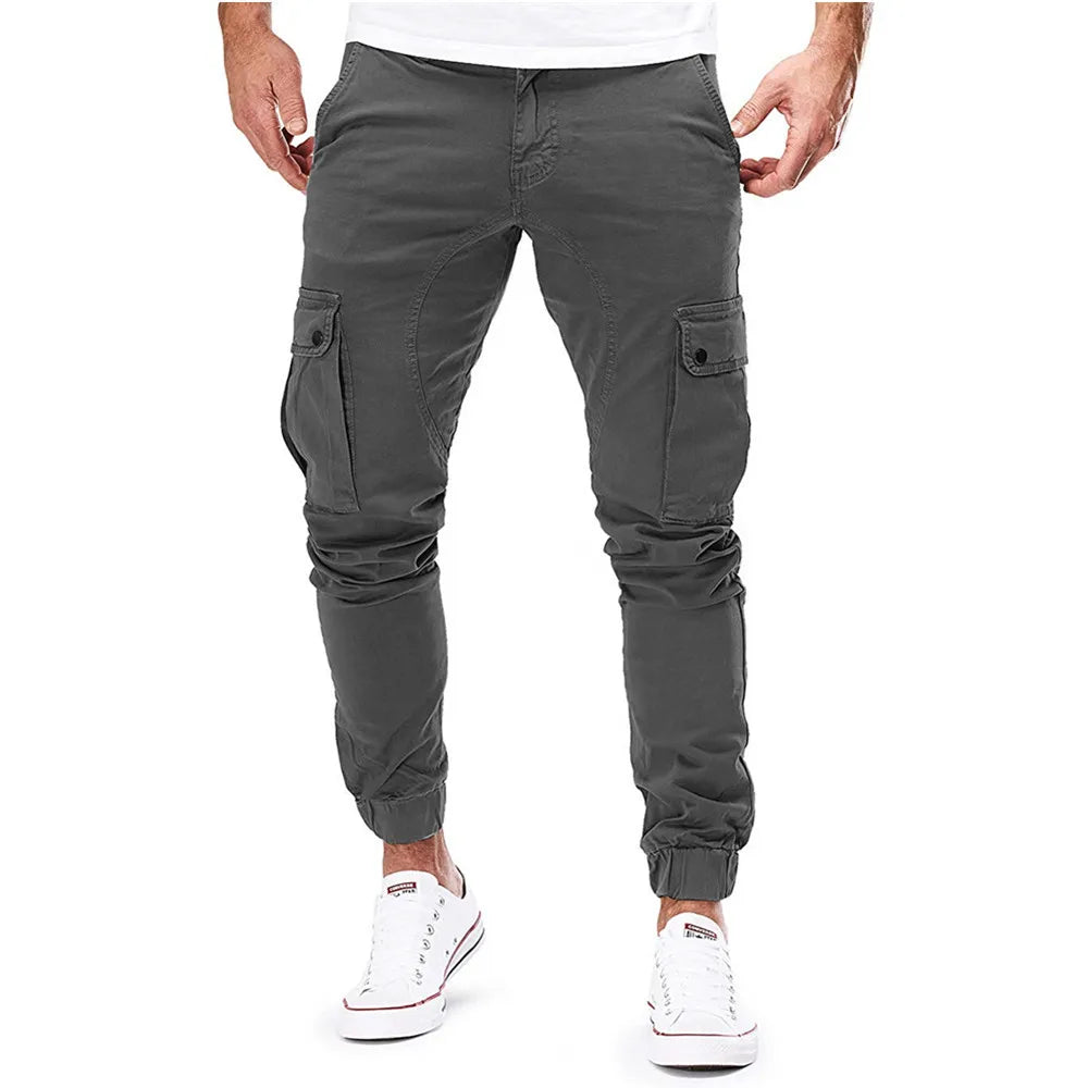 Pantalones deportivos finos de moda para hombre, pantalones casuales para correr, pantalones cargo de calle 2020, pantalones multibolsillos para hombre, pantalones deportivos para gimnasios y fitness para hombre.
