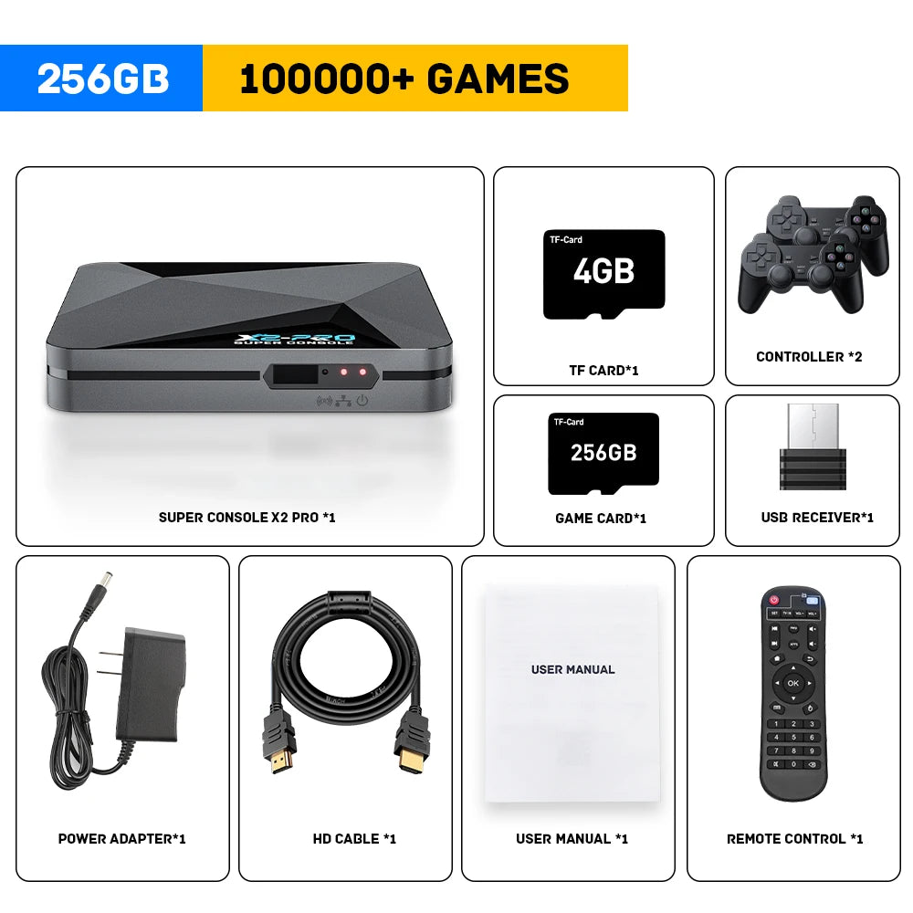 Consola de videojuegos retro Super Console X2 Pro con más de 100 000 juegos para MAME/ARCADE/Sega Saturn/DC en 4K HD