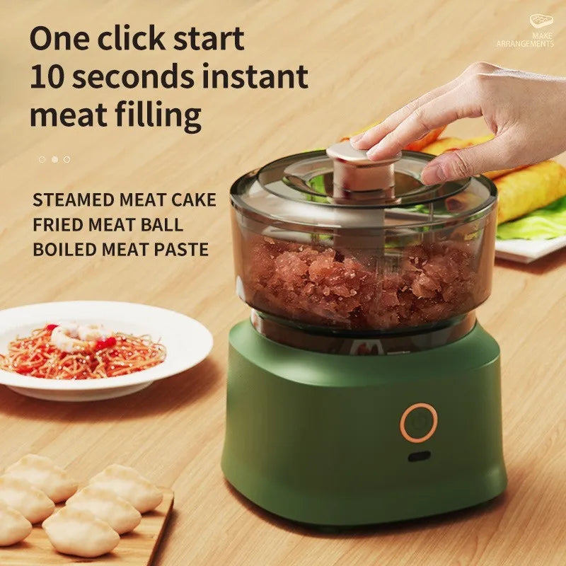 Máquina de cocina multifuncional, machacador de ajo, picadora de carne eléctrica con carga USB, trituradora de verduras y alimentos.