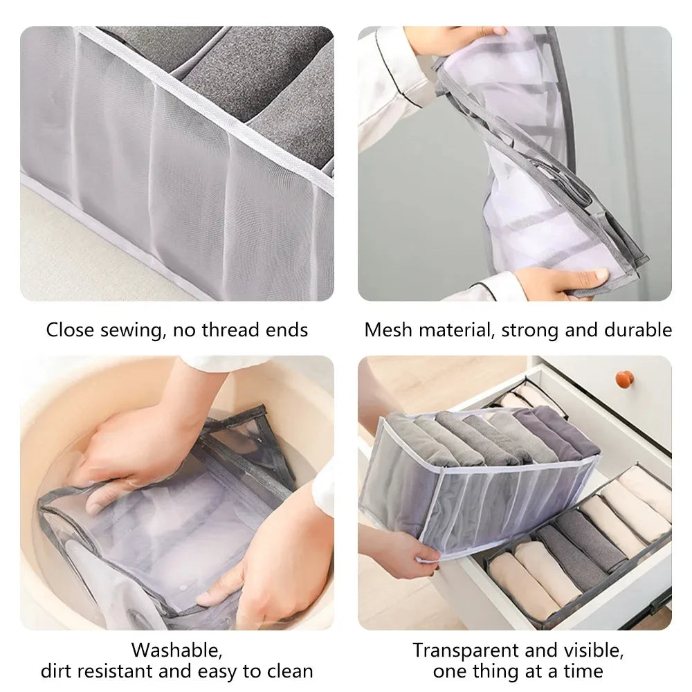Caja de almacenamiento para organizar jeans, organizador de armario, sistema de organización de ropa, organizador de cajones, armario, organizador de almacenamiento de pantalones