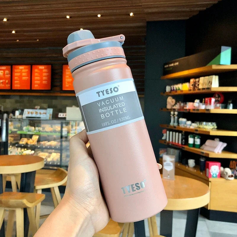 Botella térmica Tyeso de 750 ml, de acero inoxidable, para agua, aislada, para viaje, para niños, taza de café, térmica