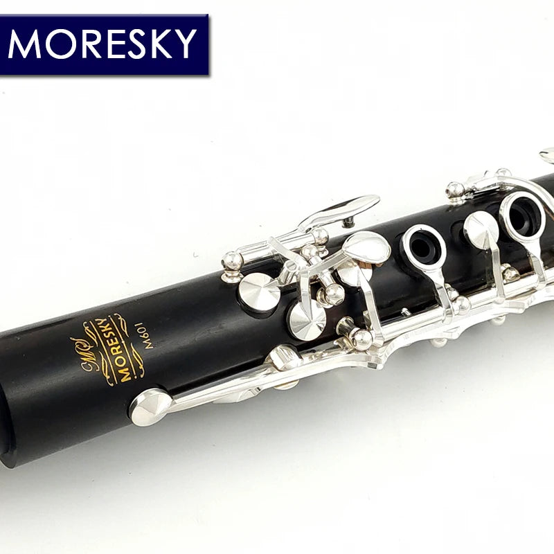 Clarinete MORESKY Sib Madera Ébano Plateado 17 Llaves Granadilla Sib Klarnet M601