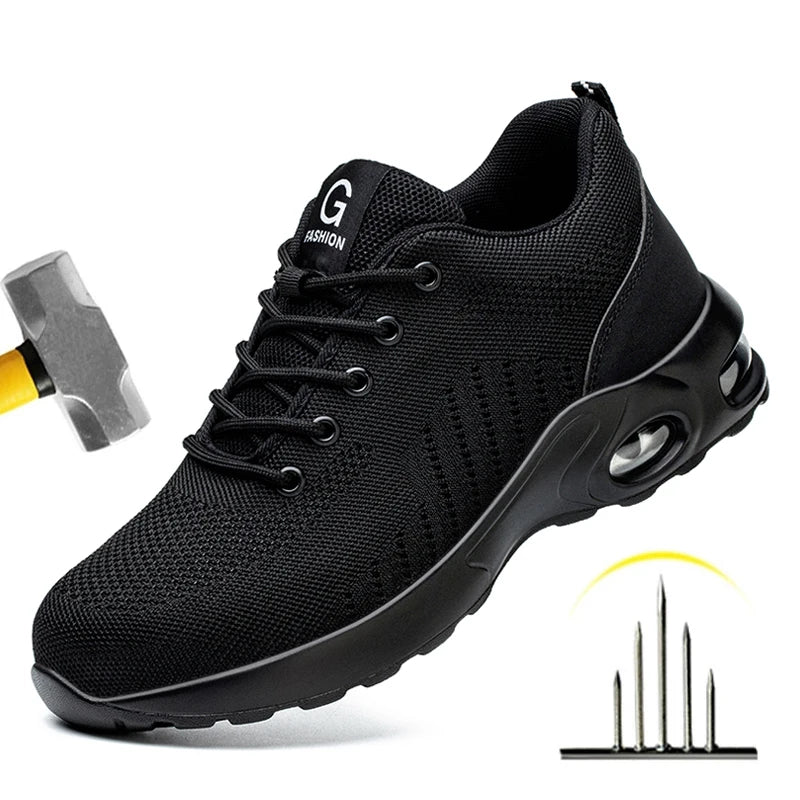Botas de seguridad con puntera de acero para hombre, zapatos de trabajo antigolpes, botas de seguridad indestructibles, botas tácticas.