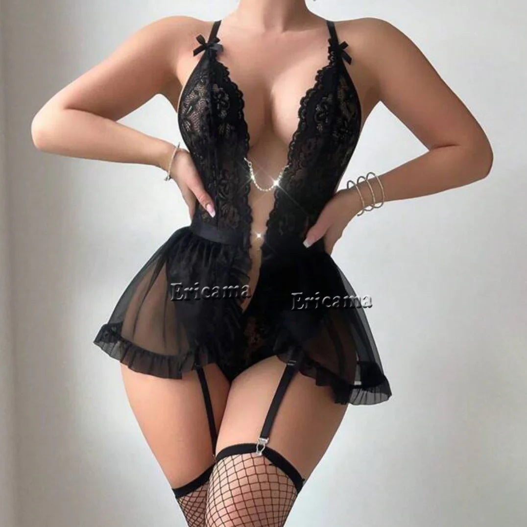 Lencería sexy para mujer, ropa interior transparente de encaje, conjuntos de bragas, kit de sujetador delicado, conjuntos de bragas push up, sujetadores eróticos finos y sexys, body