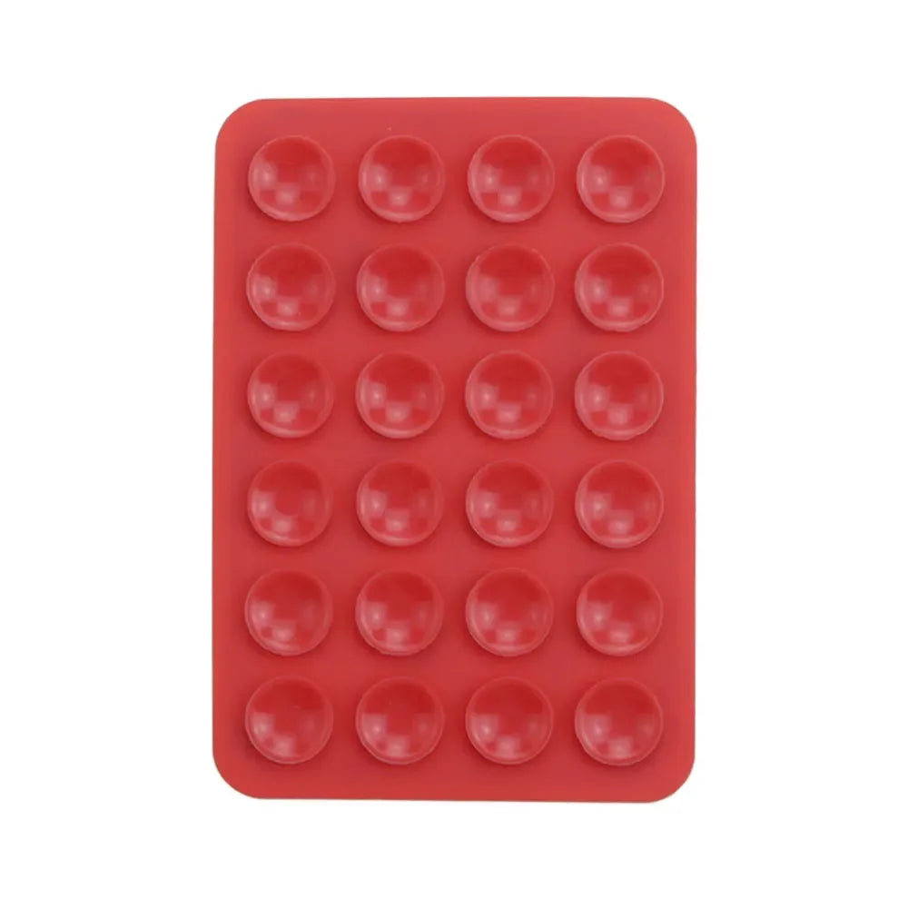 Ventosa de silicona multifuncional para teléfono, con adhesivo de goma y base fija, 24 ventosas cuadradas.
