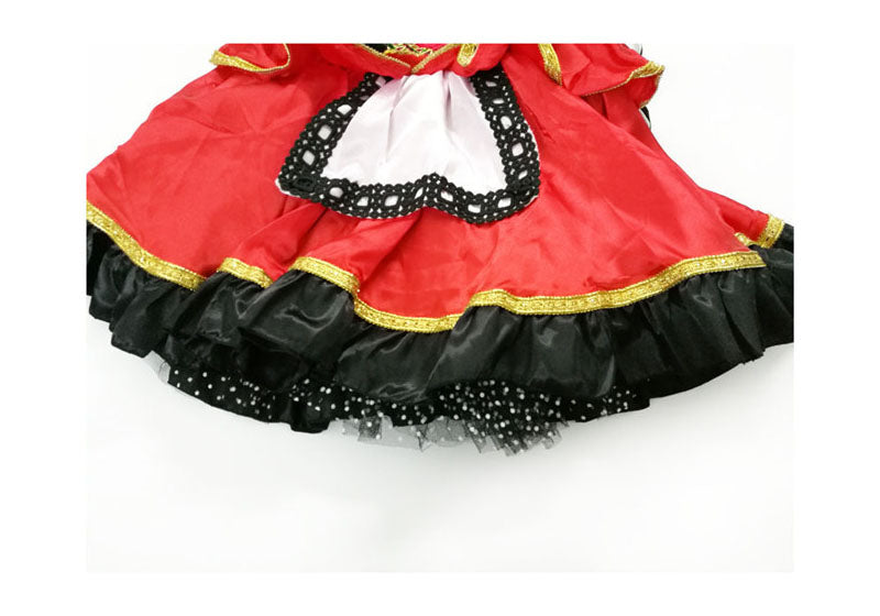 Women Little Red Riding Hood Costume Fancy Adult Halloween Cosplay Fantasia Carnival Fairy Tale Girl Dress+Cloak Women Party Set