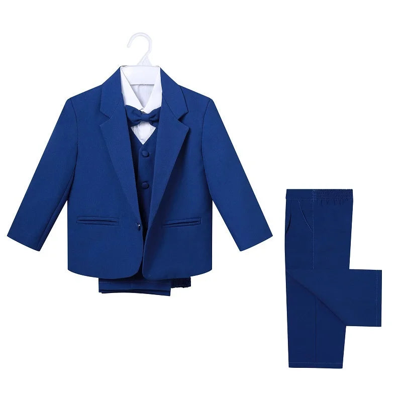 Conjunto de ropa formal de moda para bebé: chaqueta, camisa, chaleco, pajarita y pantalón, 5 piezas, para fiesta, de 0 a 2 años