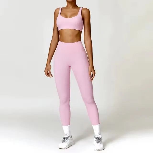 Conjunto deportivo de 2 piezas para mujer, de secado rápido, para gimnasio, chándal para correr, entrenamiento, camiseta deportiva de manga larga, ropa de yoga