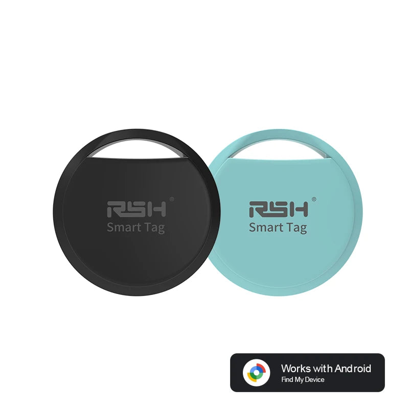 Rastreador GPS Bluetooth original de la marca RSH para teléfonos Android. Funciona con la aplicación Google Find My. Buscador de llaves para mascotas para Xiaomi y Samsung Pixel.