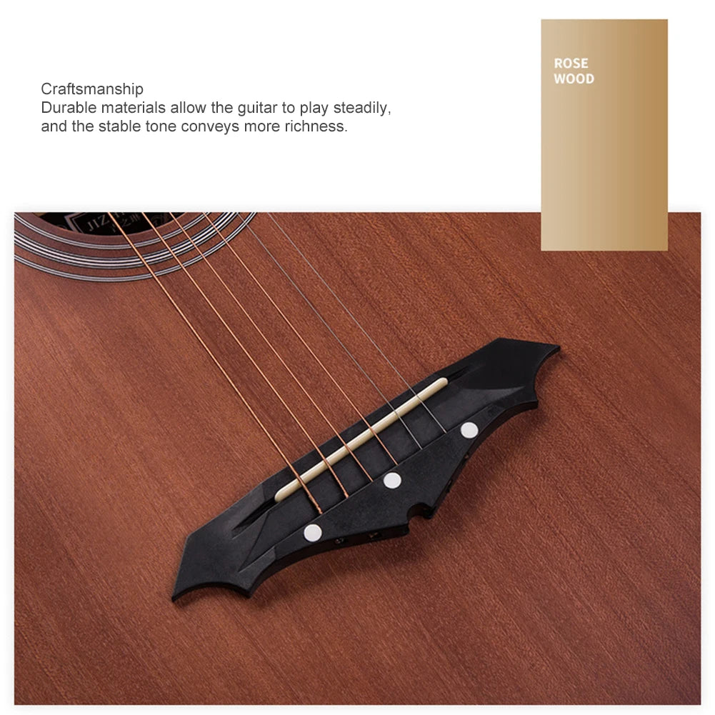 Guitarra acústica de 38 pulgadas para estudiantes con kit de inicio, de tilo, para niños, niñas, adolescentes y principiantes.