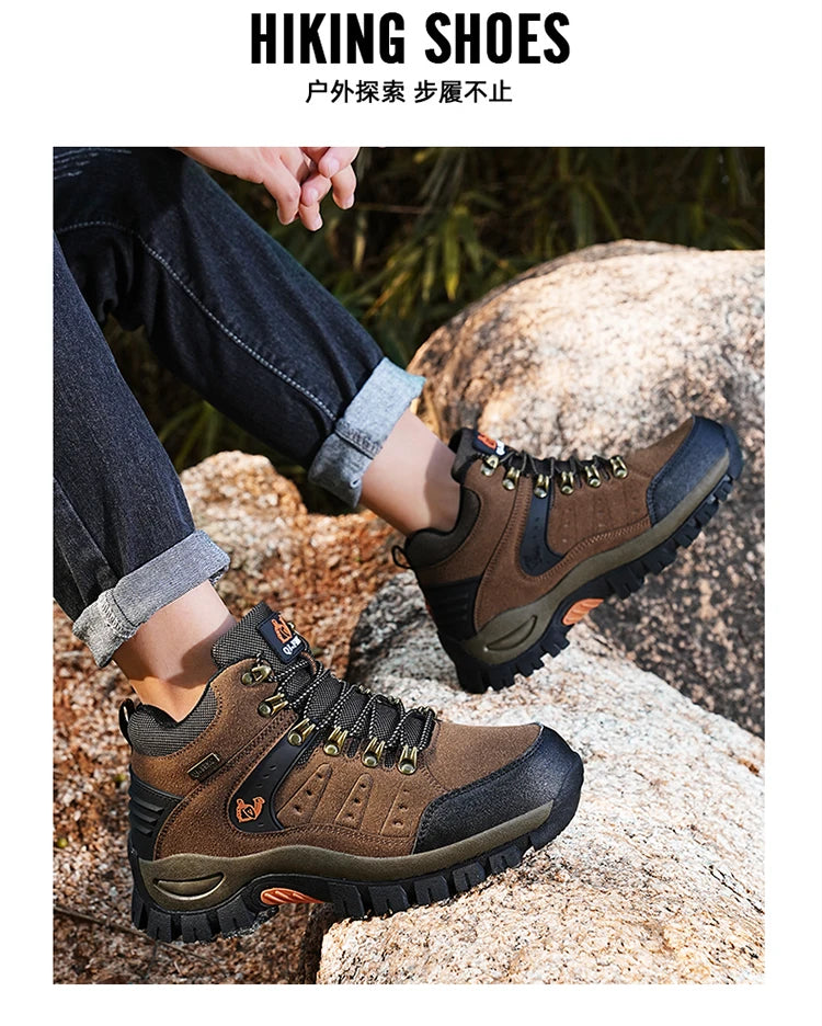 Botines clásicos de moda para hombre, resistentes al desgaste, de ante de vaca, cómodos, para caminar, tácticos