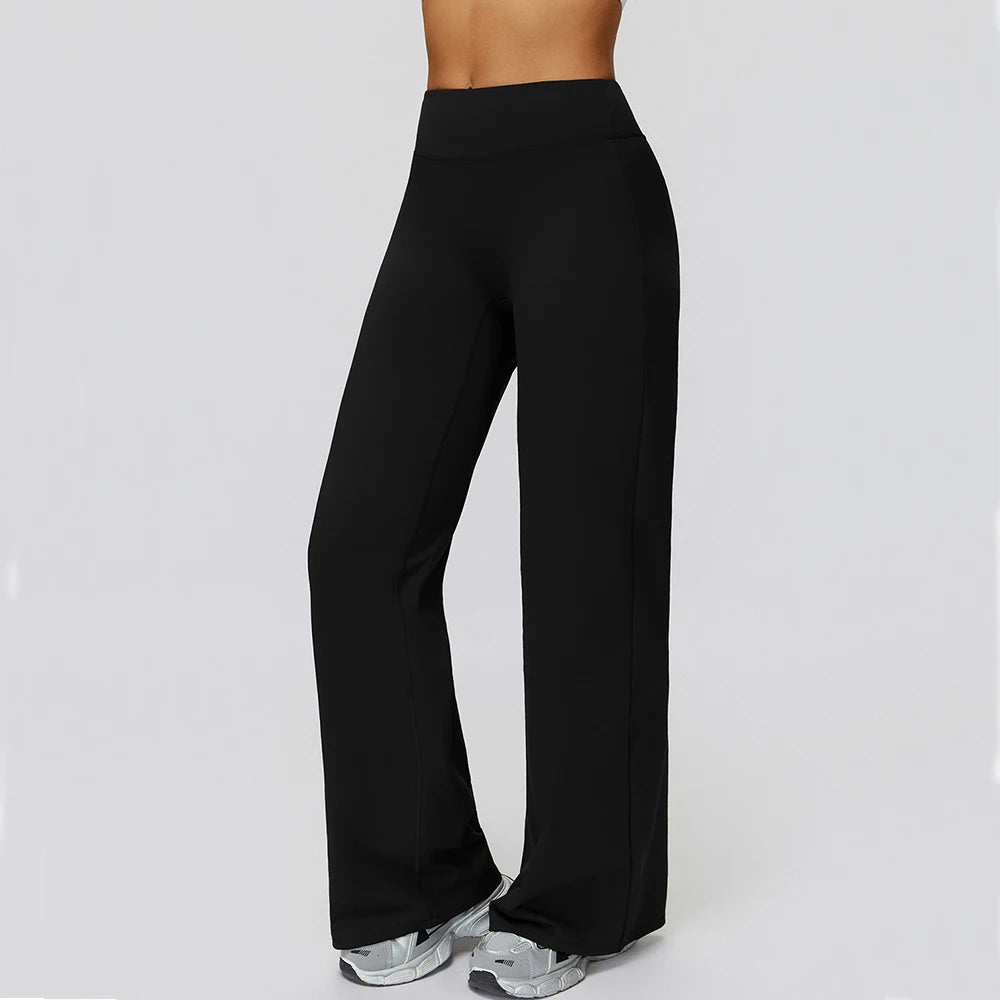 Women High Waist Wide Leg Pants Leggings Fitness Bell-bottoms Yoga Flared Leggings Push Up Gym Workout Flared Pants Sportswear