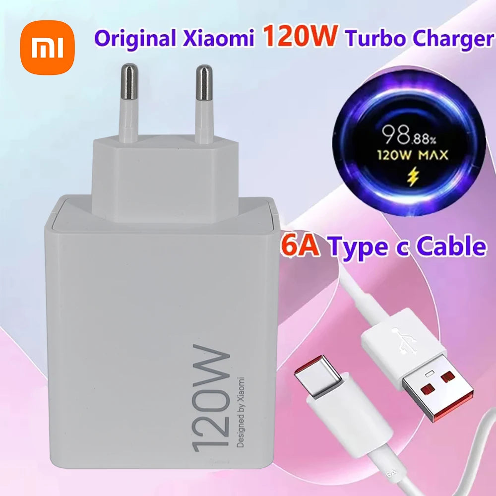 Cargador original Xiaomi de 120 W Turbo Hyper Charge, cable de carga rápida, adaptador de corriente UE-EE. UU. para Mi 13T, Redmi Note 13, 12 Pro+