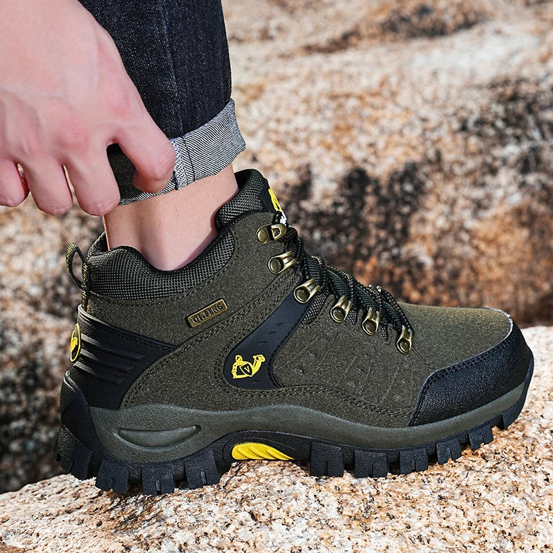 Botines clásicos de moda para hombre, resistentes al desgaste, de ante de vaca, cómodos, para caminar, tácticos