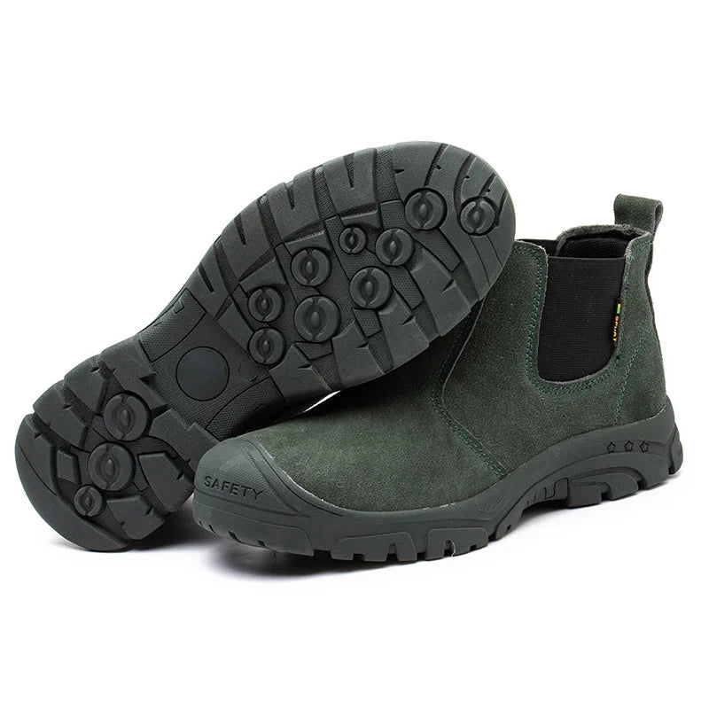 Anti Smashing And Anti Piercing Suede Safety Shoes Men's Steel Toe Cap Protection Work Shoes Fashion Scarpe Antinfortunistiche