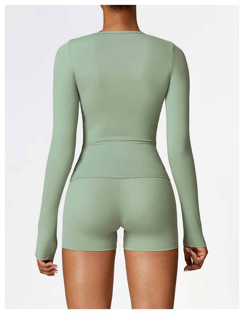 2PCS Seamless Yoga Set Women Workout Set Sportswear Gym Clothing Fitness Long Sleeve Crop Top High Waist Leggings Sports Suits