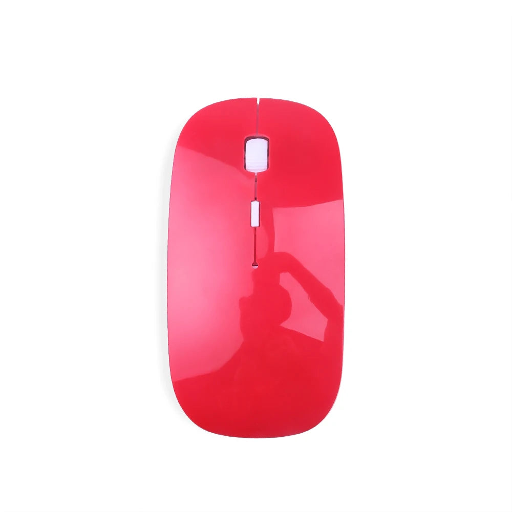 Ratón inalámbrico delgado de 2,4 GHz, ratón óptico de 1600 DPI para gamers de oficina, silencioso, diseño ergonómico, con receptor USB para PC y portátil.