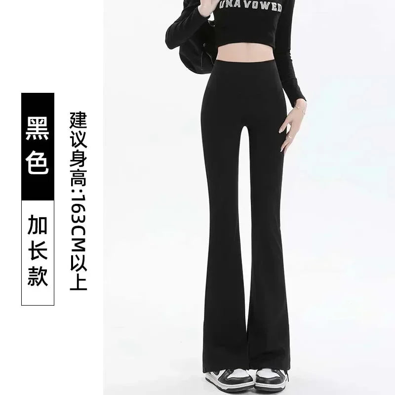 Pantalones de mujer, leggings acampanados, cintura alta, pernera ancha, pantalones de yoga, mallas deportivas sin costuras, para entrenamiento, gimnasio, ropa deportiva informal, adelgazantes.