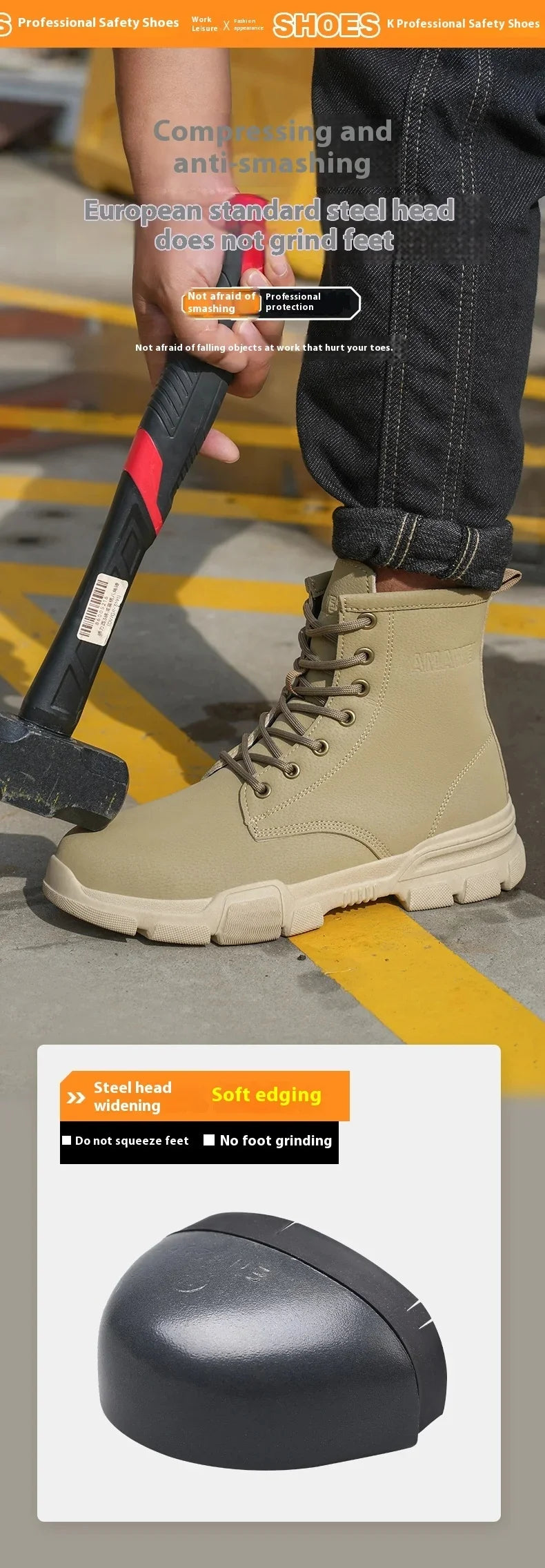 Anti-spark Welder Shoes Men's High Top Work Safety Boots Puncture Proof Construction Safety Shoes Men Platform Boots