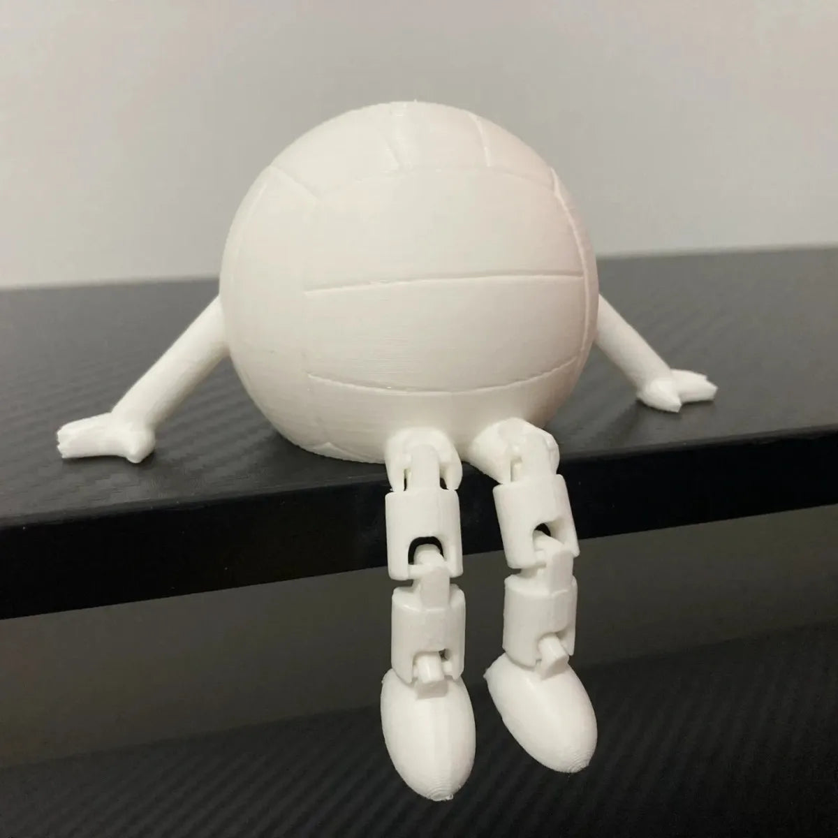 Figura de balón deportivo en miniatura de baloncesto, fútbol, béisbol y voleibol con patas articuladas, minidecoración para estanterías y escritorios.