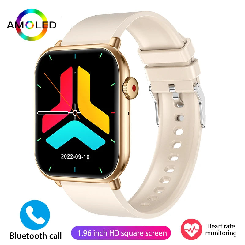 Nuevo reloj inteligente AMOLED para mujer, para hombre, con control de temperatura corporal, deportivo, fitness, resistente al agua, Bluetooth, llamadas, reloj inteligente digital para mujer.