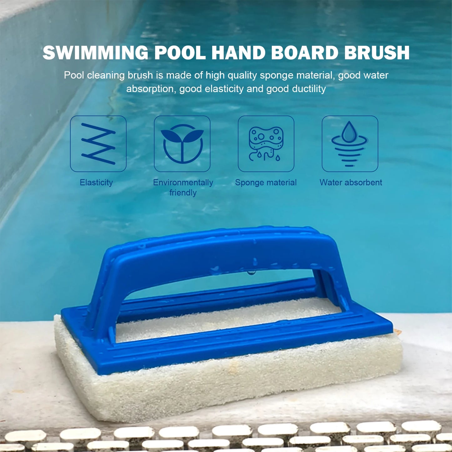 Cepillo de limpieza de paredes de piscina, depurador de línea de flotación, limpieza de piscinas, aguas termales, piscinas, spa, accesorio de bañera, cepillo de esponja, limpiador de piscinas