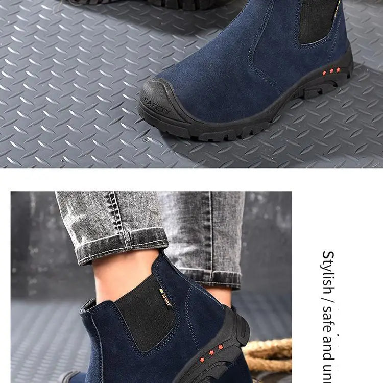 Anti Smashing And Anti Piercing Suede Safety Shoes Men's Steel Toe Cap Protection Work Shoes Fashion Scarpe Antinfortunistiche