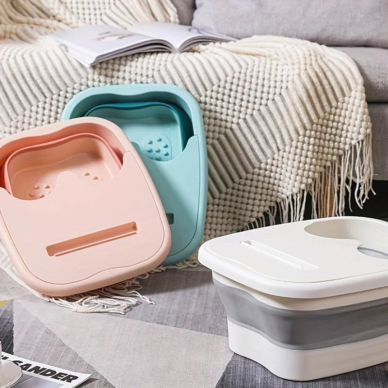 Cubo de masaje para pediluvio, cubo de spa para pediluvio, cubo de remojo doméstico, lavabo plegable, bañera de sauna, bañera plegable para pedicura