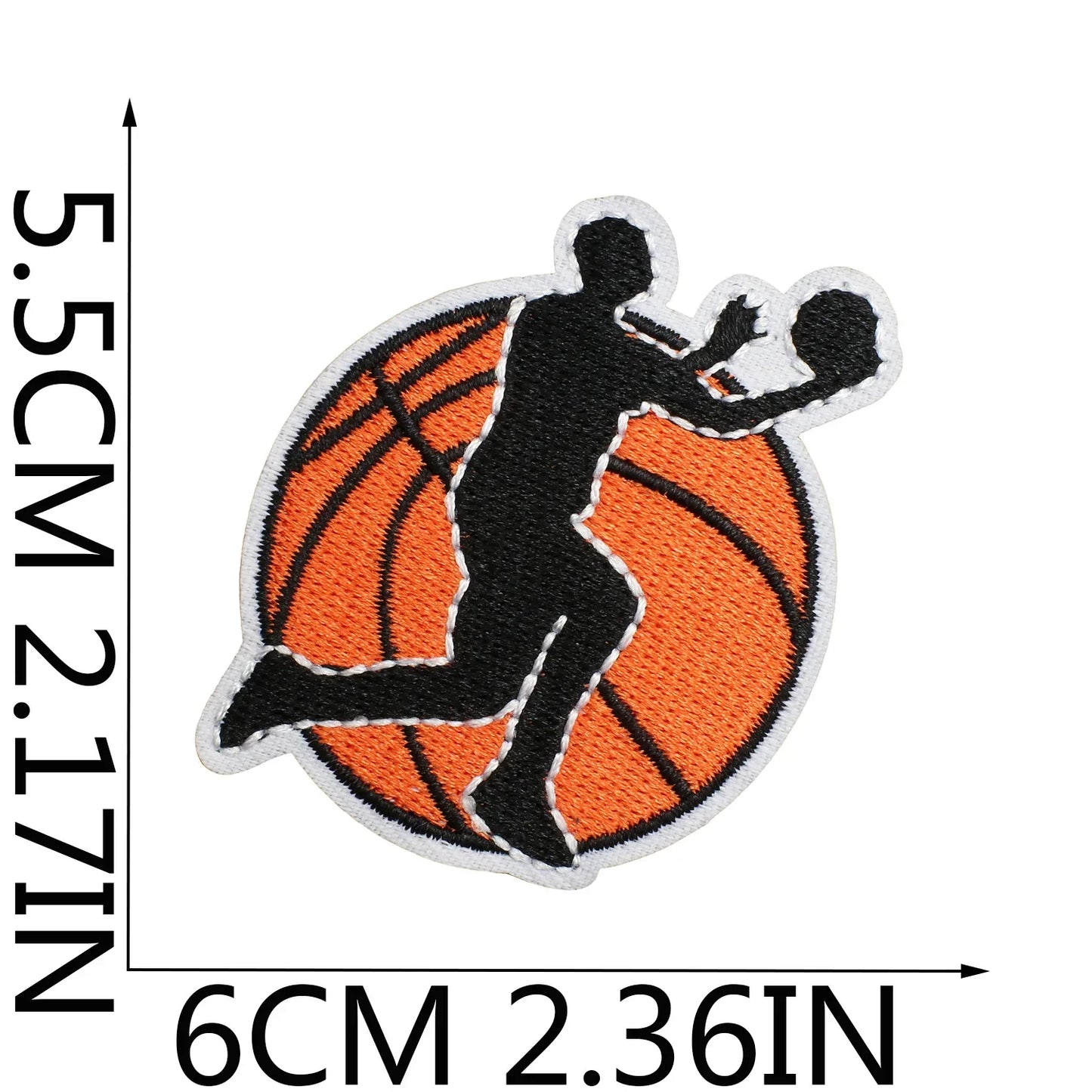 Emblema de baloncesto deportivo, accesorios de ropa, insignia, pegatina bordada, parches termoadhesivos