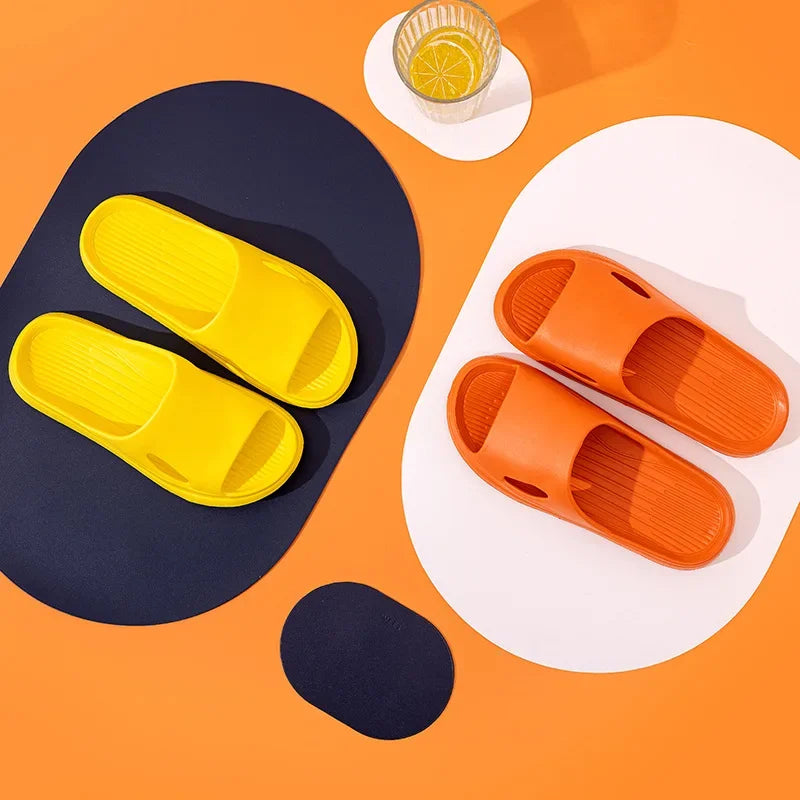 Pantuflas de interior para mujer, de verano, antideslizantes, silenciosas, con suela gruesa, para baño, para hombre y mujer, antideslizantes