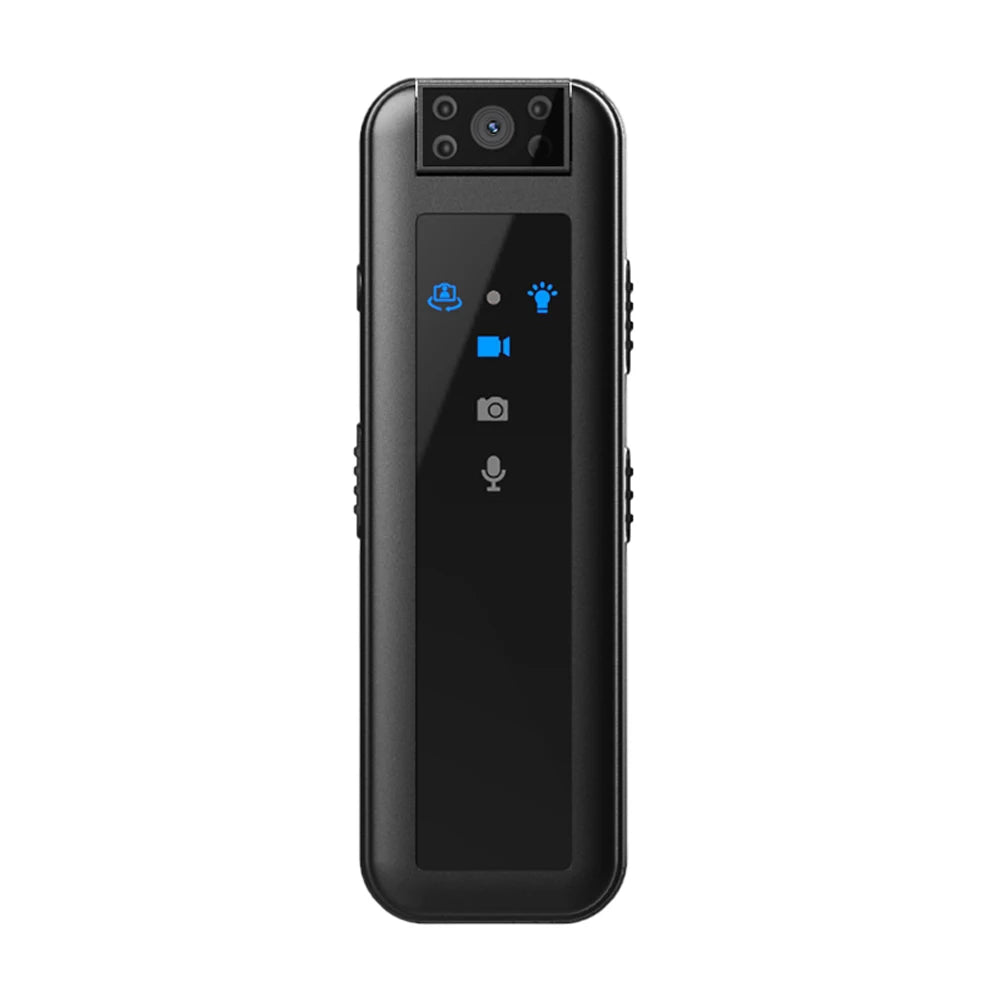 Mini cámara corporal portátil HD1080P, pequeña grabadora policial con visión nocturna infrarroja y clip trasero.