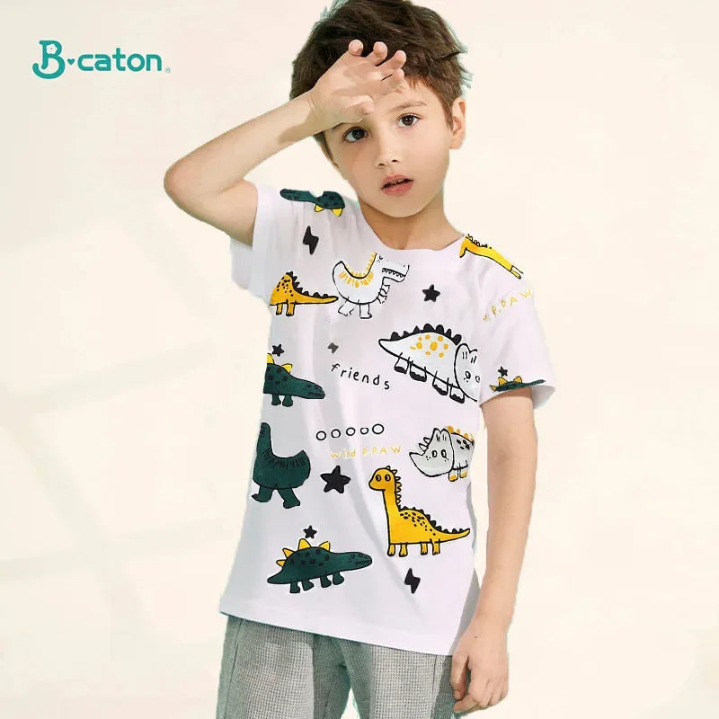 Ropa para niños, camisetas, ropa para niños, camisetas de verano para niños y niñas, camisetas de dibujos animados, ropa de manga corta, 100 % algodón, ropa para bebés
