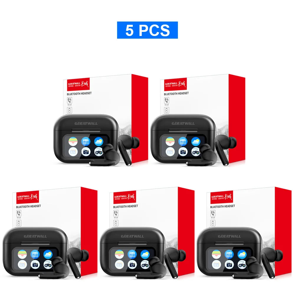 Auriculares inalámbricos GREATWALL TWS originales con Bluetooth, pantalla táctil LCD inteligente, sonido estéreo HiFi, llamadas HD y aplicación.