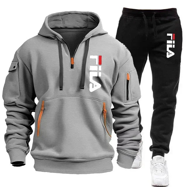 Conjuntos de ropa deportiva para hombre para otoño e invierno 2025, ropa de marca de moda, conjuntos de ropa deportiva y ropa deportiva de manga larga de gran tamaño.