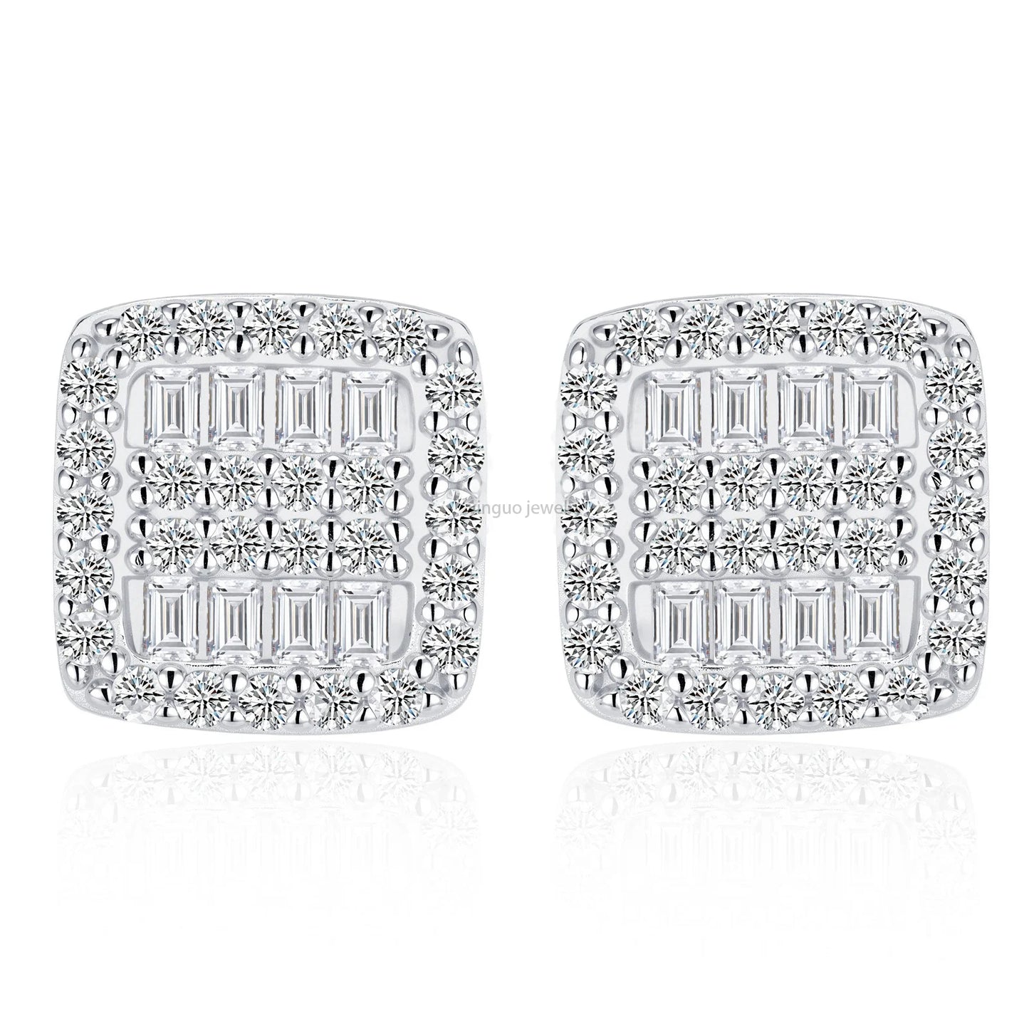 Pendientes de plata de ley 925 de oro de 18 quilates y moissanita de 0,5 quilates.