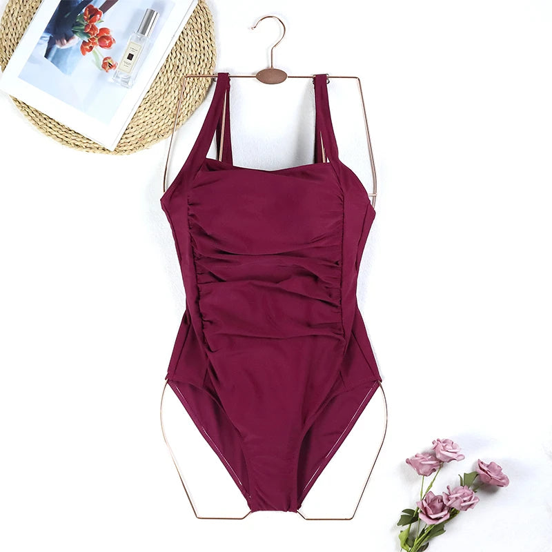 Traje de baño de una pieza sexy para mujer 2024, push up, talla grande, control de abdomen, monokini, ropa de playa, traje de baño vintage.