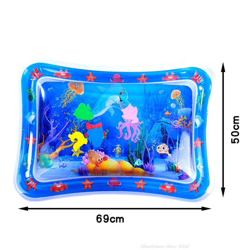 Tapete de juego sensorial acuático inflable y grueso para gatos y perros, tapete de juego para mascotas con temática de peces, mar y océano, juguete sensorial acuático.