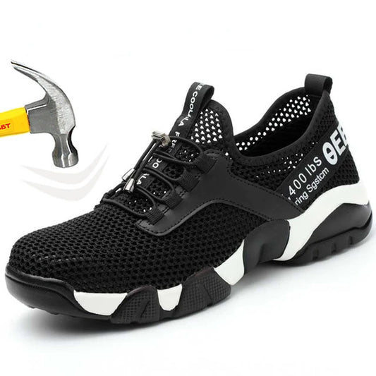 Zapatillas de trabajo para hombre, calzado de seguridad, zapatos de trabajo con puntera de acero para la construcción, botas de seguridad para hombre, zapatos de trabajo antiperforación de Kevlar para verano.