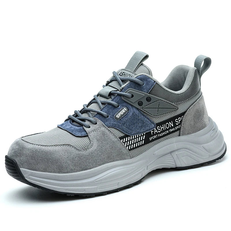 Zapato de trabajo antiperforación para hombre, zapatillas de trabajo de seguridad transpirables con puntera de acero, zapatos indestructibles, botas de trabajo transpirables.