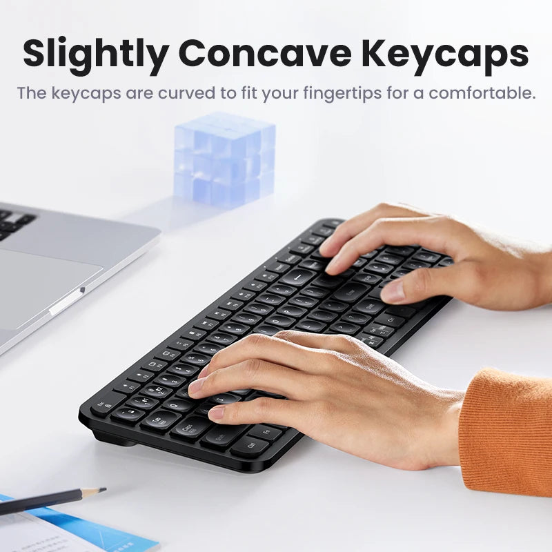 Teclado inalámbrico UGREEN con Bluetooth y teclas en ruso, coreano e inglés de 2,4 GHz para portátiles, MacBook, iPad, PC y tabletas.