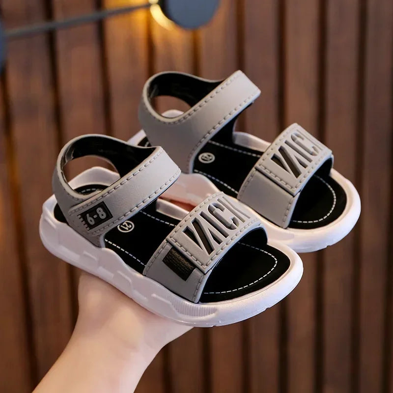 Sandalias para niños, estudiantes, zapatos antideslizantes, sencillas, generosas, para niños y niñas, fáciles de poner y quitar, suela suave, calzado informal para niños.