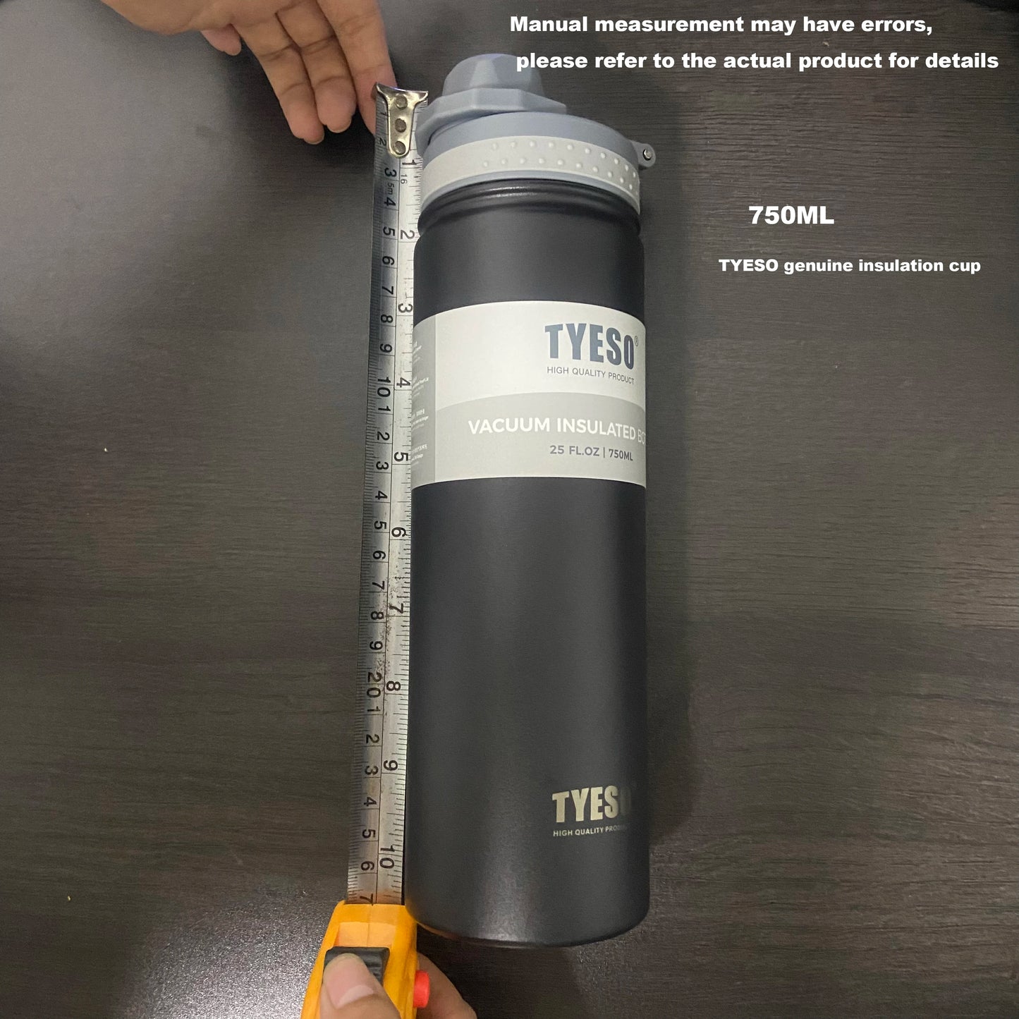 Botella térmica Tyeso de 750 ml, de acero inoxidable, para agua, aislada, para viaje, para niños, taza de café, térmica