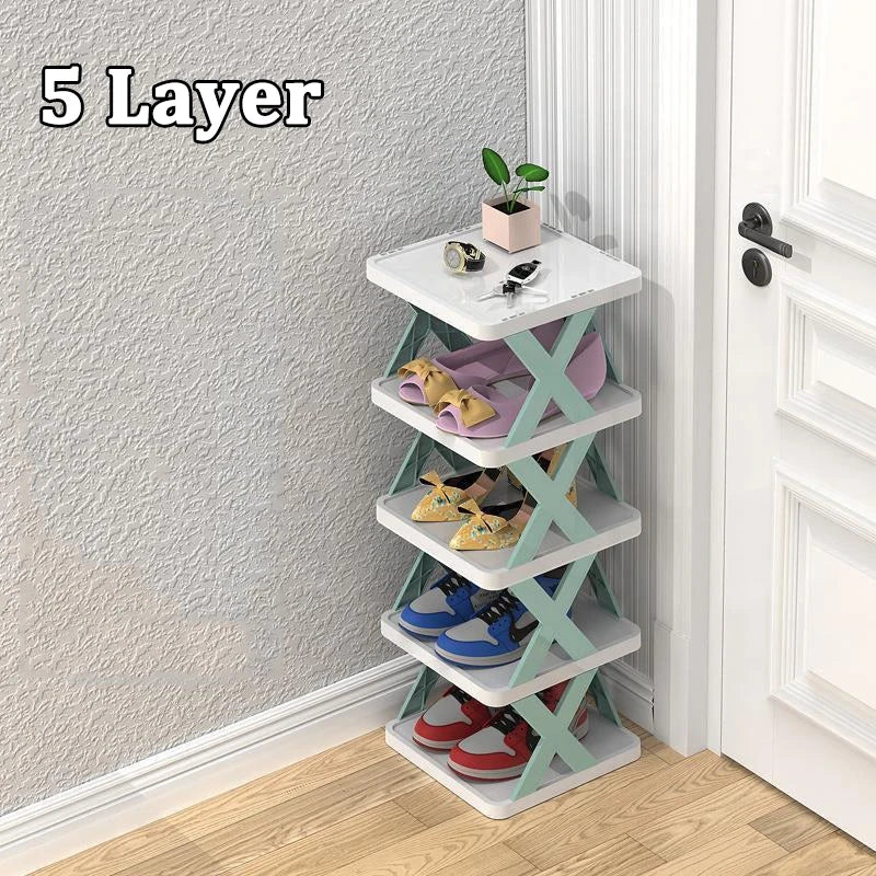 Zapatero organizador de almacenamiento, zapatero desmontable, ahorra espacio en el hogar, estante para zapatos simple de varias capas, gabinete de color
