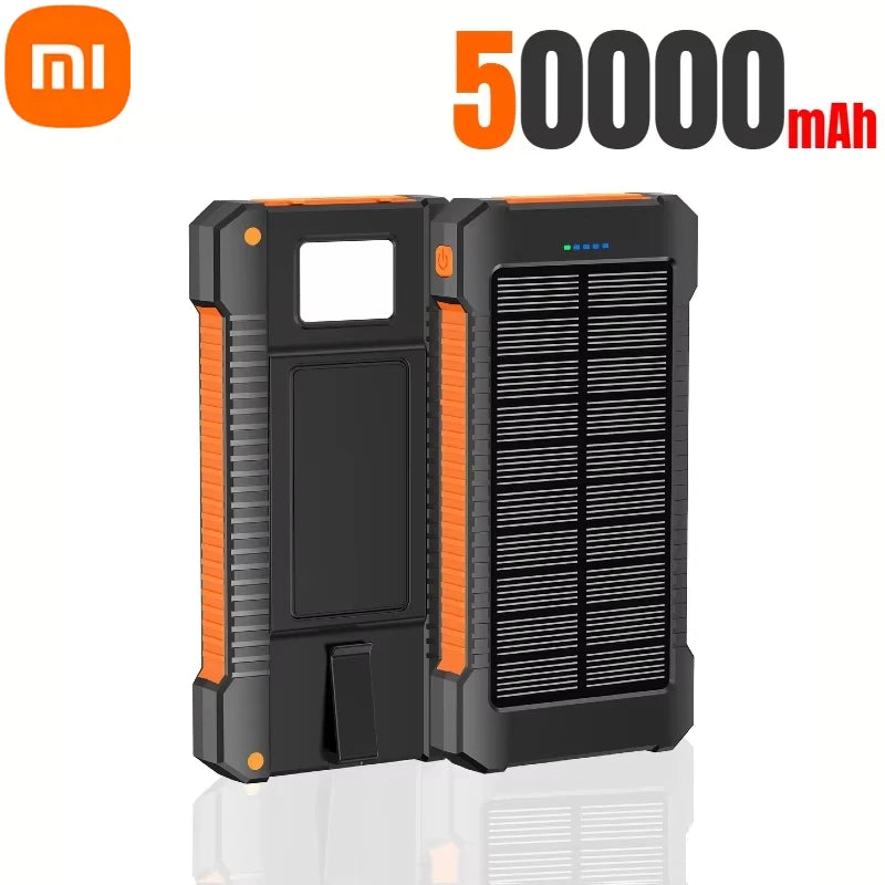 Banco de energía solar Xiaomi de 500.000 mAh, gran capacidad, carga súper rápida, batería externa portátil para exteriores para iPhone, Huawei y Samsung.