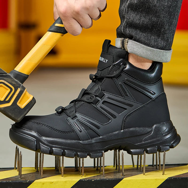 Botas de seguridad protectoras, zapatos de seguridad laboral, botas de seguridad de invierno para hombre, zapatos de trabajo antiperforación, botas de trabajo con punta de acero, indestructibles.