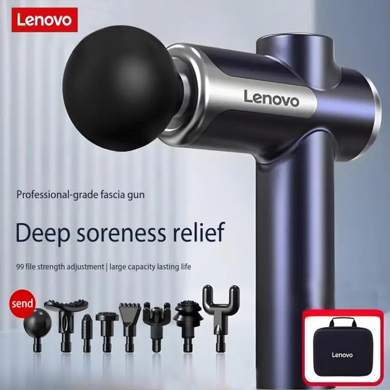 Pistola de fascia Lenovo N2 N3, masajeador muscular de relajación, de grado profesional, con pantalla táctil LED, cabezal de masaje de 6-8 funciones, regalo.