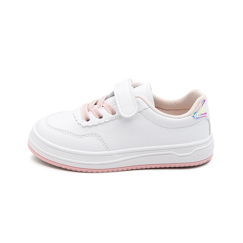 Zapatillas deportivas para niños, suela blanda y baja, para niñas, primavera y otoño 2025, nuevas, resistentes al desgaste, blancas, para niñas.