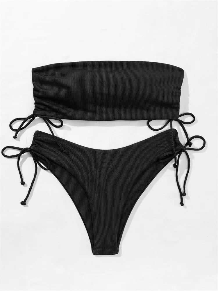 Nuevos bikinis sólidos sexis para mujer, trajes de baño push up para mujer, trajes de baño para nadar, conjunto de bikini brasileño para niña, ropa de playa para bañador