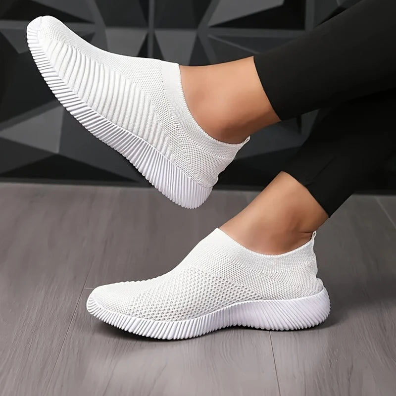 Zapatos de mujer para caminar, de color liso, antideslizantes, informales, de tenis, deportivos, ligeros, transpirables, para trabajar y viajar, talla 36-42
